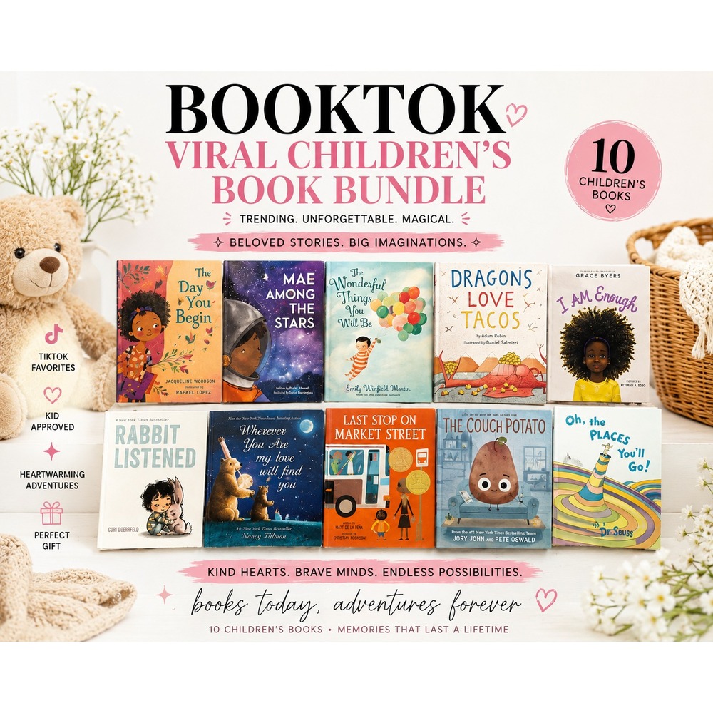 10 Pc Kids Children's Book Bundle Reading Lot Picture Books Homeschool Gift Set